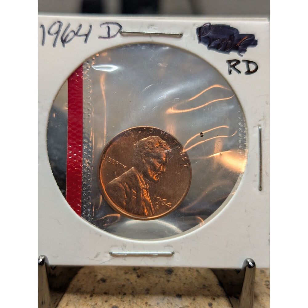 1964-D Lincoln Cent – Uncirculated RD, Denver Mint, Copper Penny